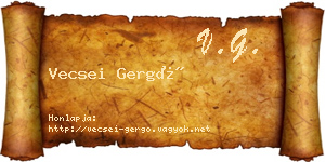 Vecsei Gergő névjegykártya